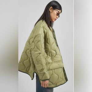 The Frankie Shop Teddy Quilted Jacket NWT, Moss Green